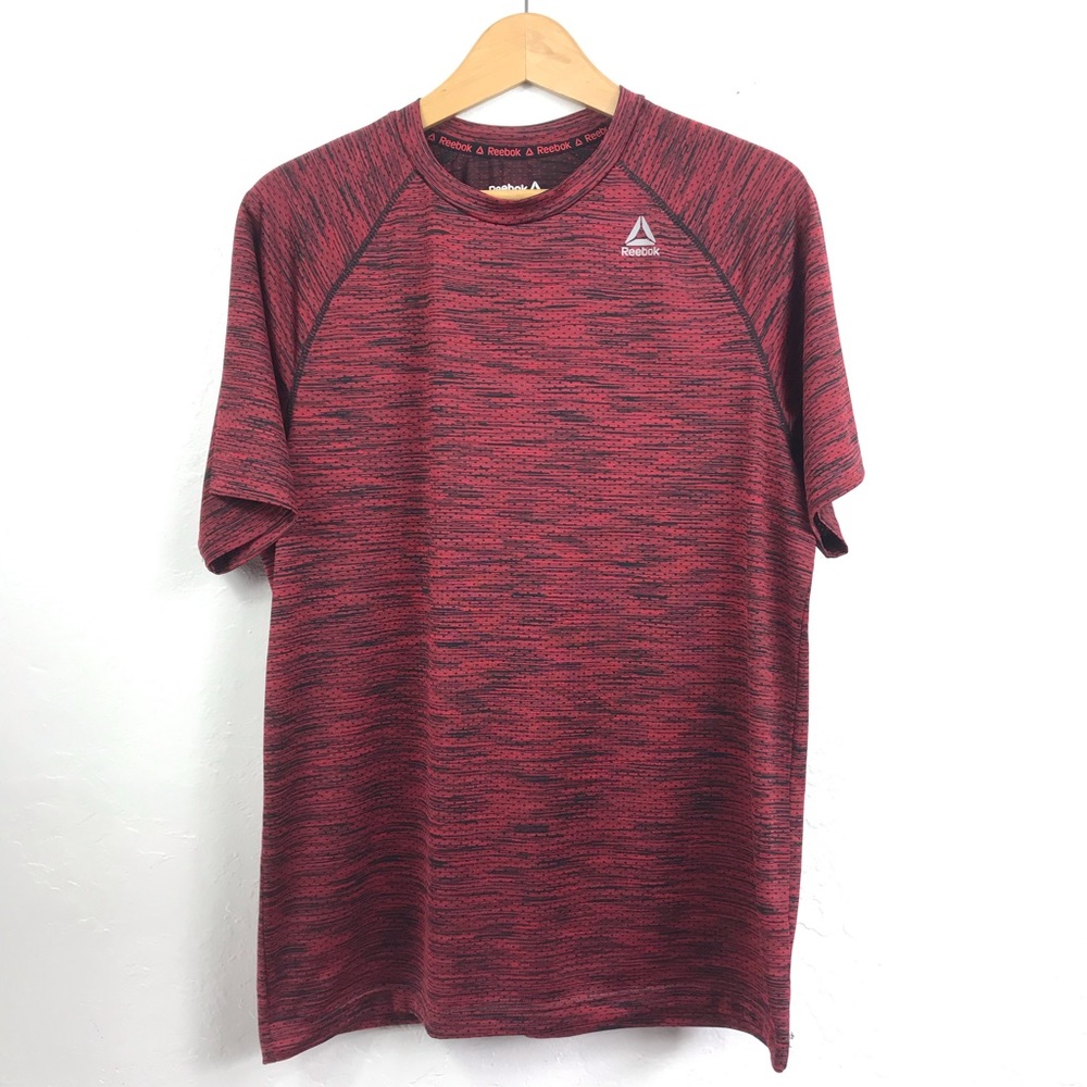 Reebok Burgundy Dri Fit Short Sleeve Shirt Size M